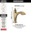556-GSLPU-DST Dorval Single Handle Bathroom Faucet, Champagne Bronze and Porcelain