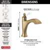556-GSMPU-DST Dorval Single Handle Bathroom Faucet, Champagne Bronze and Porcelain