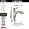 556-SSMPU-DST Dorval Single Handle Bathroom Faucet, Stainless