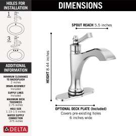 556T-DST Dorval Single Handle Touch20 Bathroom Faucet, Chrome