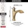 557-GSMPU-DST Dorval Single Handle Bathroom Faucet, Champagne Bronze and Porcelain