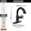 558HAR-BLPD-DST Trinsic Single Handle Pull Down Bathroom Faucet, Matte Black