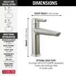 571-SS-PR-MPU-DST Galeon Single Handle Bathroom Faucet, Lumicoat Stainless