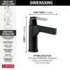 574-SMLPU-DST Zura Single Handle Bathroom Faucet Less Pop Up, Stainless and Matte Black