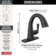 577-BLPD-DST Stryke Single Handle Pull Down Bathroom Faucet, Matte Black