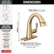 577-CZPD-PR-DST Stryke Single Handle Pull Down Bathroom Faucet, Lumicoat Champagne Bronze