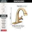 5776-CZPD-PR-DST Stryke Single Handle Pull Down Bathroom Faucet, Lumicoat Champagne Bronze