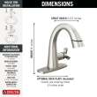5776-SSPD-PR-DST Stryke Single Handle Pull Down Bathroom Faucet, Lumicoat Stainless