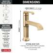 589-CZ-PR-DST Tetra Single Handle Bathroom Faucet, Lumicoat Champagne Bronze