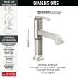 589-SS-PR-LPU-DST Tetra Single Handle Bathroom Faucet, Lumicoat Stainless