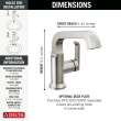 589SH-SS-PR-DST Tetra Single Handle Bathroom Faucet, Lumicoat Stainless