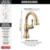 597-CZPD-DST Cassidy Single Handle Pull Down Bathroom Faucet, Champagne Bronze