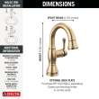 597-CZPD-DST Cassidy Single Handle Pull Down Bathroom Faucet