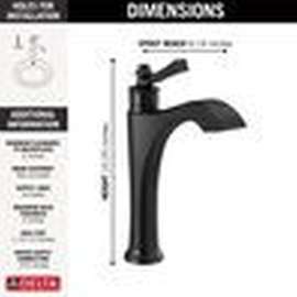 656-BL-DST Dorval Single Handle Mid-Height Vessel Bathroom Faucet, Matte Black