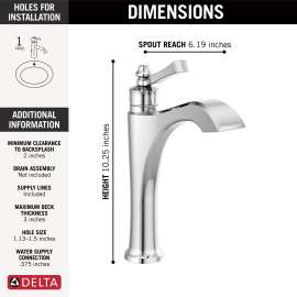656-DST Dorval Single Handle Mid-Height Vessel Bathroom Faucet, Chrome
