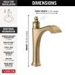 656-GS-DST Dorval Single Handle Mid-Height Vessel Bathroom Faucet, Champagne Bronze and Porcelain