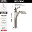 656-SS-DST Dorval Single Handle Mid-Height Vessel Bathroom Faucet, Stainless