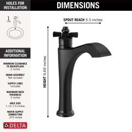 657-BL-DST Dorval Single Handle Mid-Height Vessel Bathroom Faucet