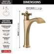 657-CZ-DST Dorval Single Handle Mid-Height Vessel Bathroom Faucet, Champagne Bronze