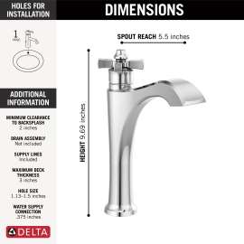 657-DST Dorval Single Handle Mid-Height Vessel Bathroom Faucet, Chrome