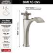 657-SS-DST Dorval Single Handle Mid-Height Vessel Bathroom Faucet, Stainless