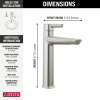 671-SS-PR-DST Galeon Single Handle Mid-Height Bathroom Faucet, Lumicoat Stainless