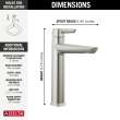 671-SS-PR-DST Galeon Single Handle Mid-Height Bathroom Faucet, Lumicoat Stainless