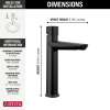 673-BL-DST Galeon Single Handle Mid-Height Bathroom Faucet, Matte Black