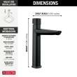 673-BL-DST Galeon Single Handle Mid-Height Bathroom Faucet, Matte Black