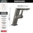 699-KS-PR-DST Pivotal Single Handle Mid-Height Vessel Bathroom Faucet, Lumicoat Black Stainless