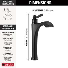 756-BL-DST Dorval Single Handle Vessel Bathroom Faucet