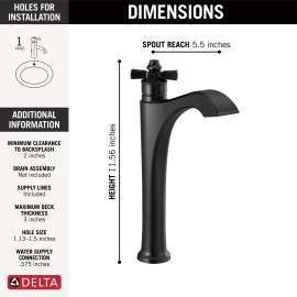 757-BL-DST Dorval Single Handle Vessel Bathroom Faucet