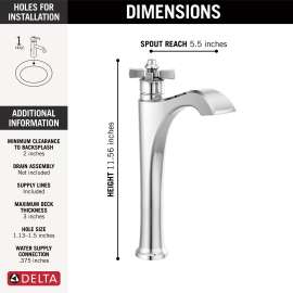 757-DST Dorval Single Handle Vessel Bathroom Faucet, Chrome