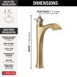 757-GS-DST Dorval Single Handle Vessel Bathroom Faucet, Champagne Bronze and Porcelain