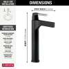 774-SM-DST Zura Single Handle Vessel Bathroom Faucet, Stainless and Matte Black