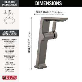 799-KS-PR-DST Pivotal Single Handle Vessel Bathroom Faucet