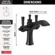 856-BL-DST Dorval Two Handle Single Hole Monoblock Bathroom Faucet, Matte Black