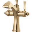856-CZ-DST Dorval Two Handle Single Hole Monoblock Bathroom Faucet, Champagne Bronze
