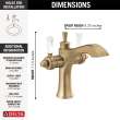 856-GS-DST Dorval Two Handle Single Hole Monoblock Bathroom Faucet, Champagne Bronze and Porcelain