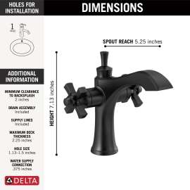 857-BL-DST Dorval Two Handle Single Hole Monoblock Bathroom Faucet