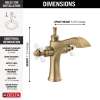 857-GS-DST Dorval Two Handle Single Hole Monoblock Bathroom Faucet, Champagne Bronze and Porcelain