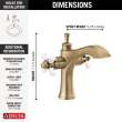 857-GS-DST Dorval Two Handle Single Hole Monoblock Bathroom Faucet, Champagne Bronze and Porcelain