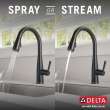 9113TV-BL-DST Essa VoiceIQ Single Handle Pull Down Faucet with Touch2O Technology, Matte Black
