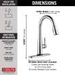 9113TV-DST Essa VoiceIQ Single Handle Pull Down Faucet with Touch2O Technology, Chrome