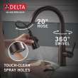 9113TV-RB-DST Essa VoiceIQ Single Handle Pull Down Faucet with Touch2O Technology, Venetian Bronze