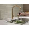 9159-CZLS-DST Trinsic Single Handle Pull Down Kitchen Limited Swivel, Champagne Bronze