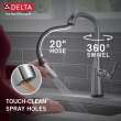 9176T-AR-PR-DST Stryke Single Handle Pull Down Kitchen Faucet with Touch 2O Technology, Lumicoat Arctic Stainless