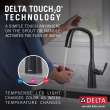 9176T-BL-DST Stryke Single Handle Pull Down Kitchen Faucet with Touch 2O Technology, Matte Black