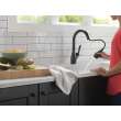 9178T-BL-DST Leland Single Handle Pull Down Kitchen Faucet with Touch2O and ShieldSpray Technologies, Matte Black