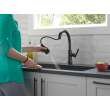 9179-BL-DST Coranto Single Handle Pull Down Kitchen Faucet, Matte Black